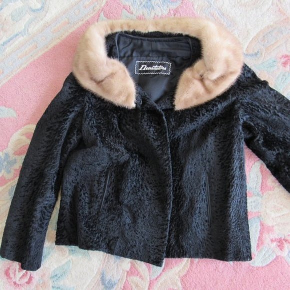 Vintage Mink and Wool Coat Size L - Picture 5 of 9